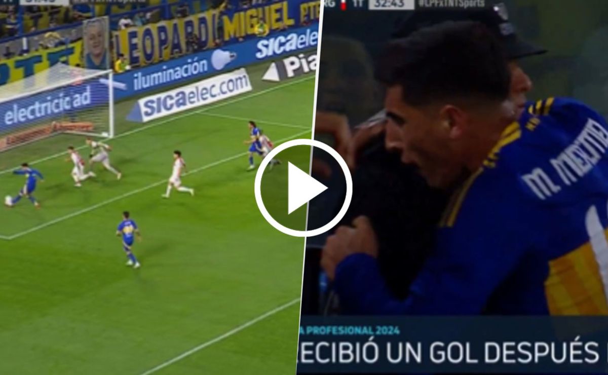 Lo festejó con un policía: el GOL de Merentiel para el 1-0 de Boca ante Argentinos Juniors 