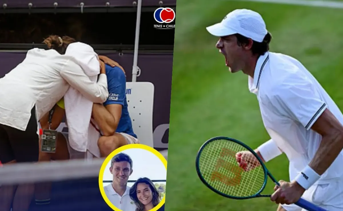 Jarry y su mujer: emotivo abrazo en Wimbledon