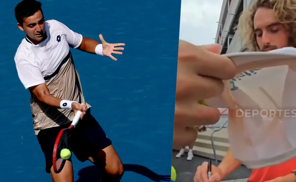 Tsitsipas sorprende firmando camiseta de club chileno