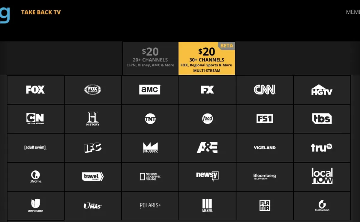 Sling TV packages and pricing