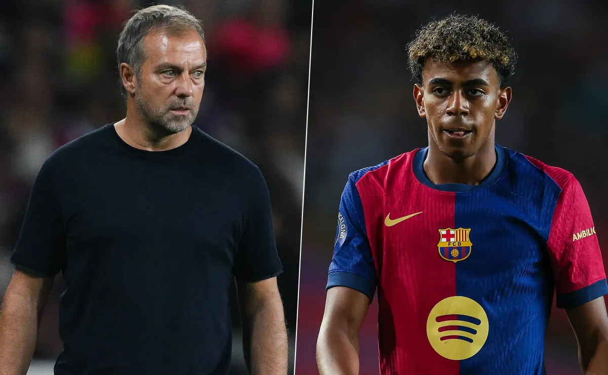 Hansi Flick, directo con Lamine Yamal tras su enojo por el cambio vs. Young Boys - Bolavip