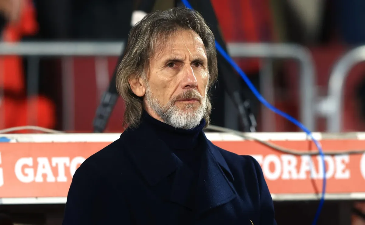 Ricardo Gareca reacciona al gol de Julián Álvarez Ricardo Gareca reacciona al gol de Julián Álvarez