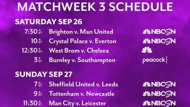 Premier League TV channel schedule on Peacock - World Soccer Talk