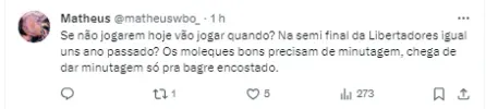 Torcida do Palmeiras comenta sobre a utilização dos garotos da base