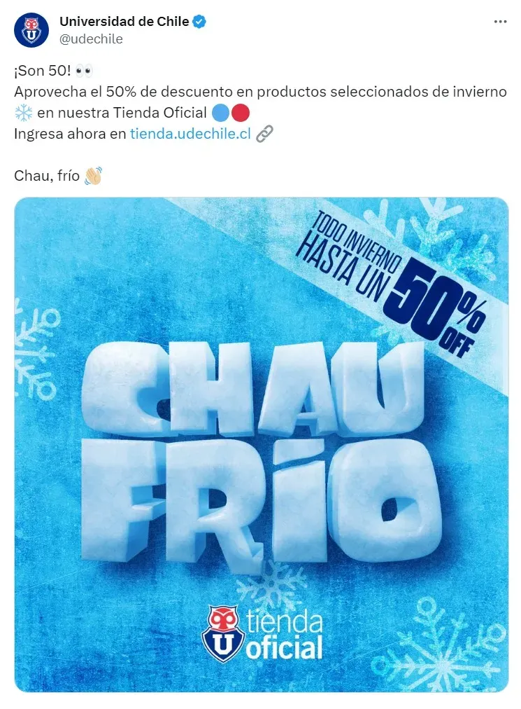 El sutil trolleo de la U a la UC en redes sociales (@udechile)