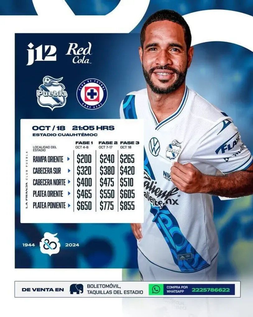 Los boletos para el juego de la jornada 12 (@Puebla).