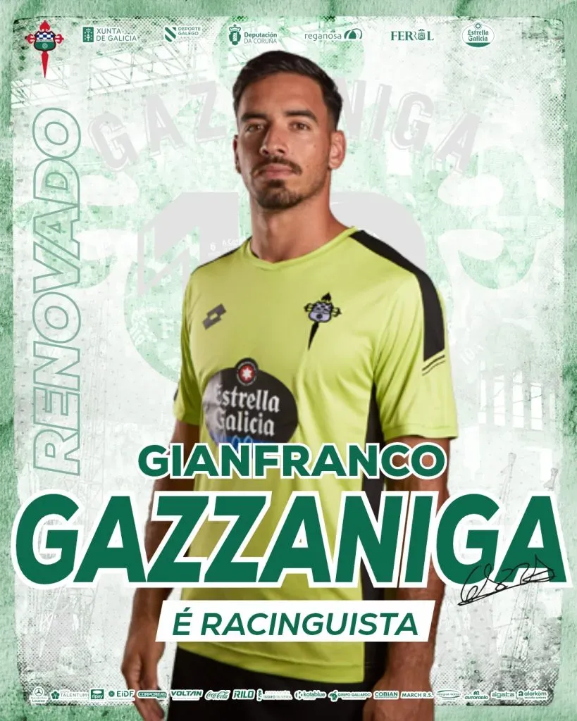 Gianfranco Gazzaniga renovó contrato con el Racing de Ferrol hasta junio del 2024.