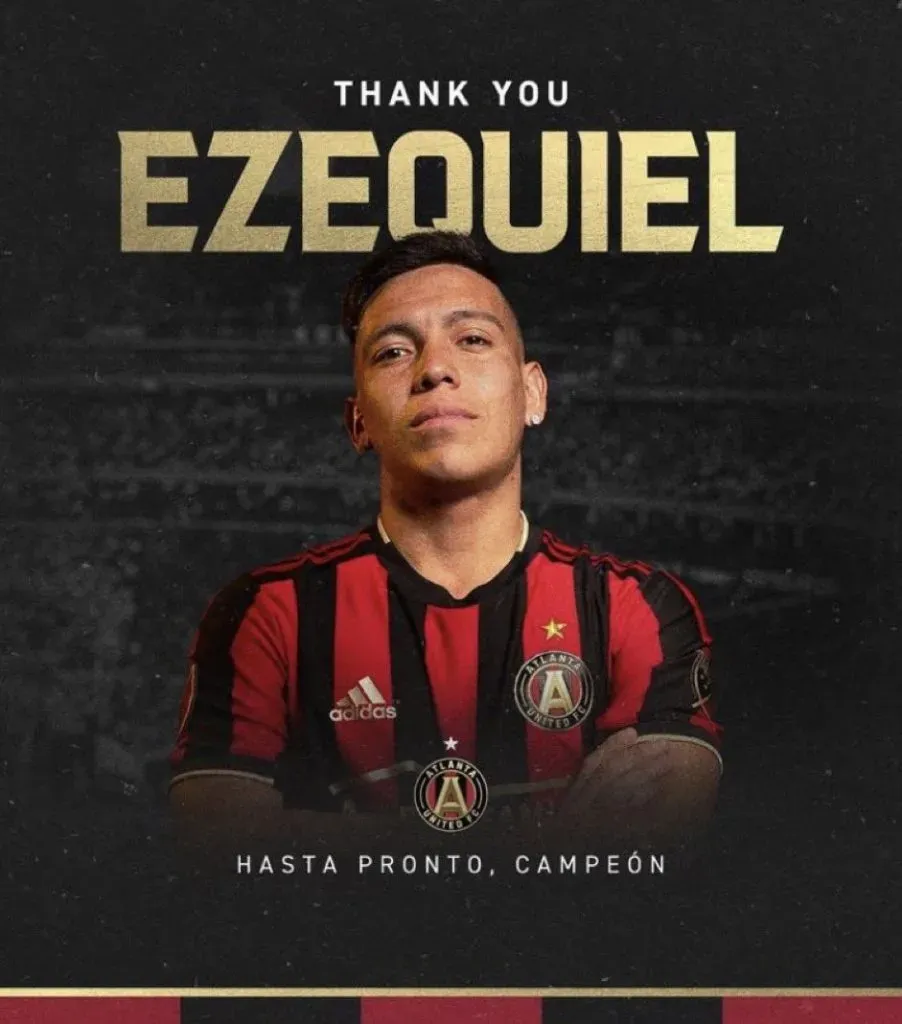 El posteo de Atlanta United con el que oficializó la venta de Esequiel Barco. (Press Atlanta United)