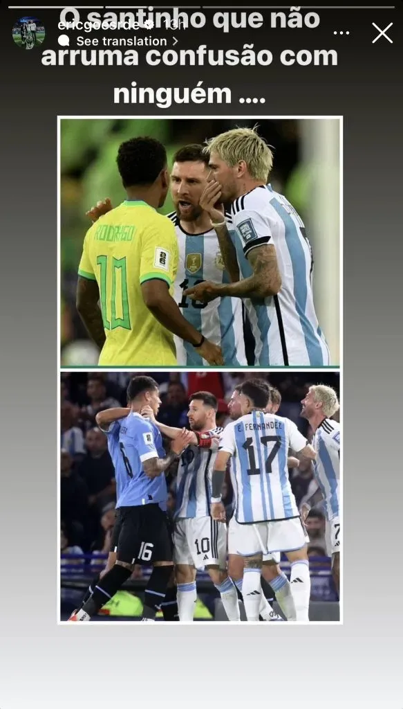 La historia del padre de Rodrygo Goes y el comentario irónico contra Messi.