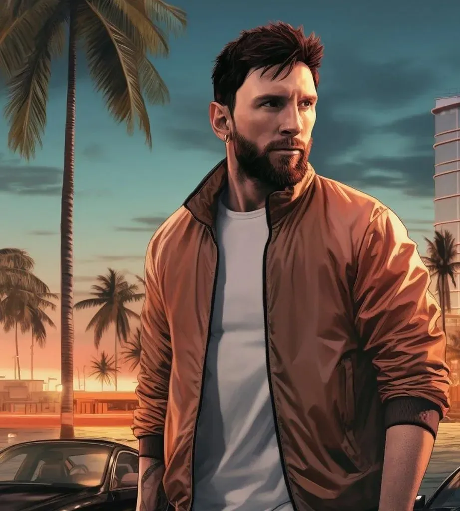 Lionel Messi como protagonista del GTA VI según la IA.