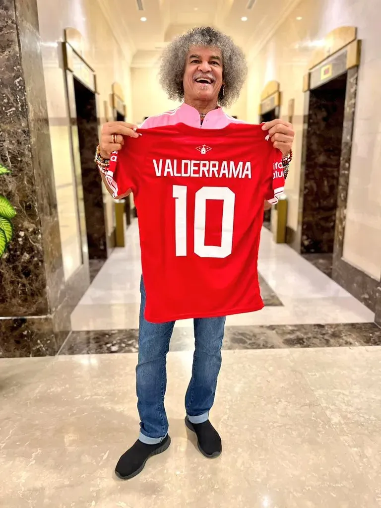 Valderrama con la camiseta de Independiente.