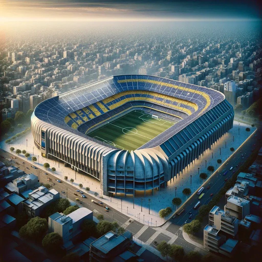 Otro diseño de estadio fusionado, este con los colores de Boca.