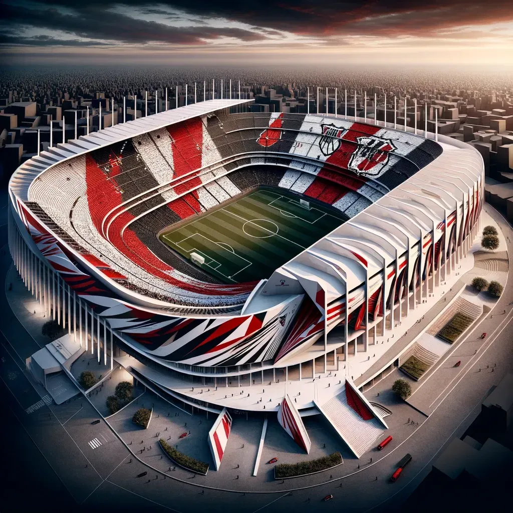 Un nuevo estadio fusionado, pero en este caso, con los colores de River.