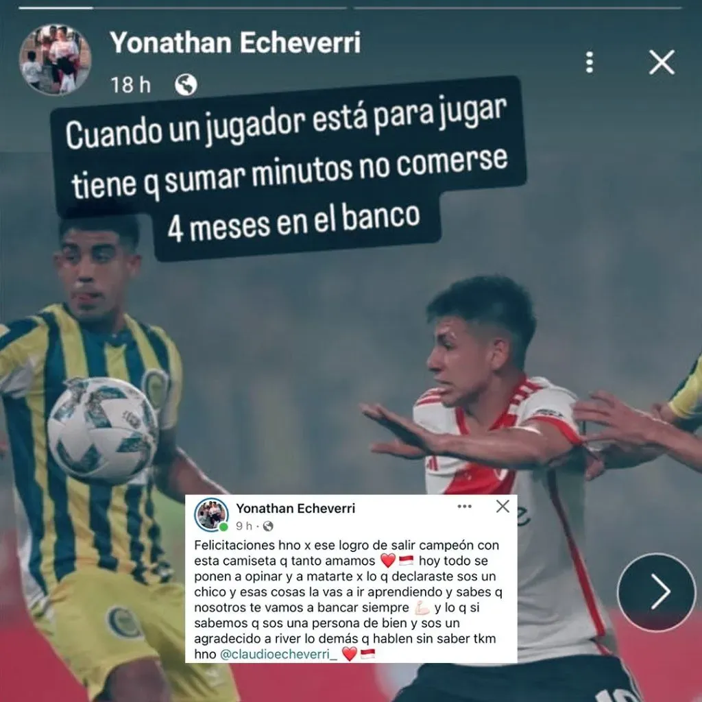 El hermano de Claudio Echeverri se desquitó contra Martín Demichelis.