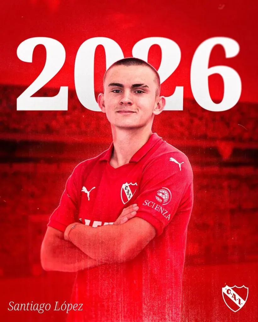 Santi López renovó con Independiente hasta 2026. (Prensa Independiente)