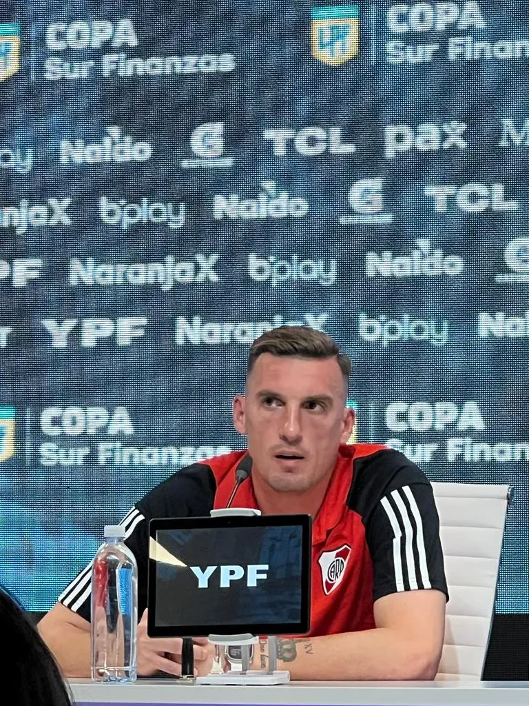 Franco Armani en la conferencia de la Liga Profesional. (Foto: Tiempo Extra).