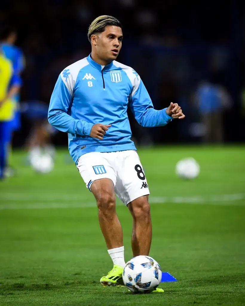 Juanfer enfrentó a Boca en la Bombonera y marcó en la caída de su equipo. (Foto: Prensa Racing).