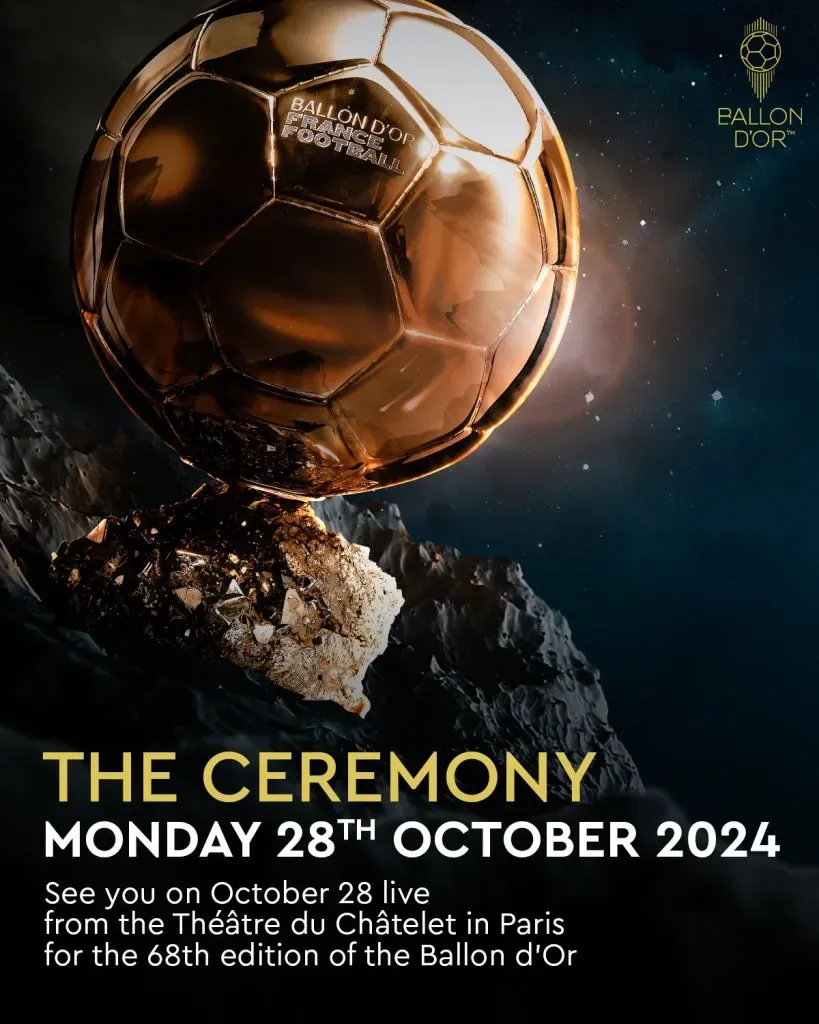 France Football confirmó cuándo se entrega el Balón de Oro 2024 (X @ballondor).