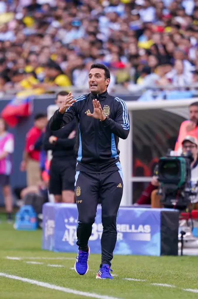 Lionel Scaloni en el triunfo de Argentina contra Ecuador. (Foto: Prensa AFA).