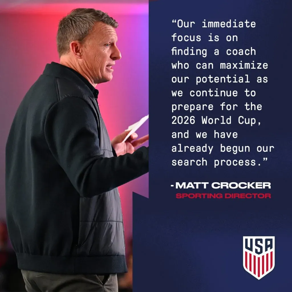Matt Crocker y sus declaraciones sobre lo que busca en el nuevo DT de EEUU (X @USMNT).