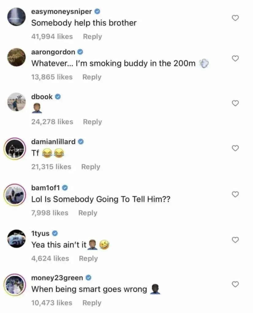 Las reacciones de los NBA. (Captura Instagram)