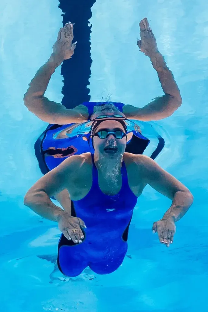 Luana Alonso en plena competencia olímpica.