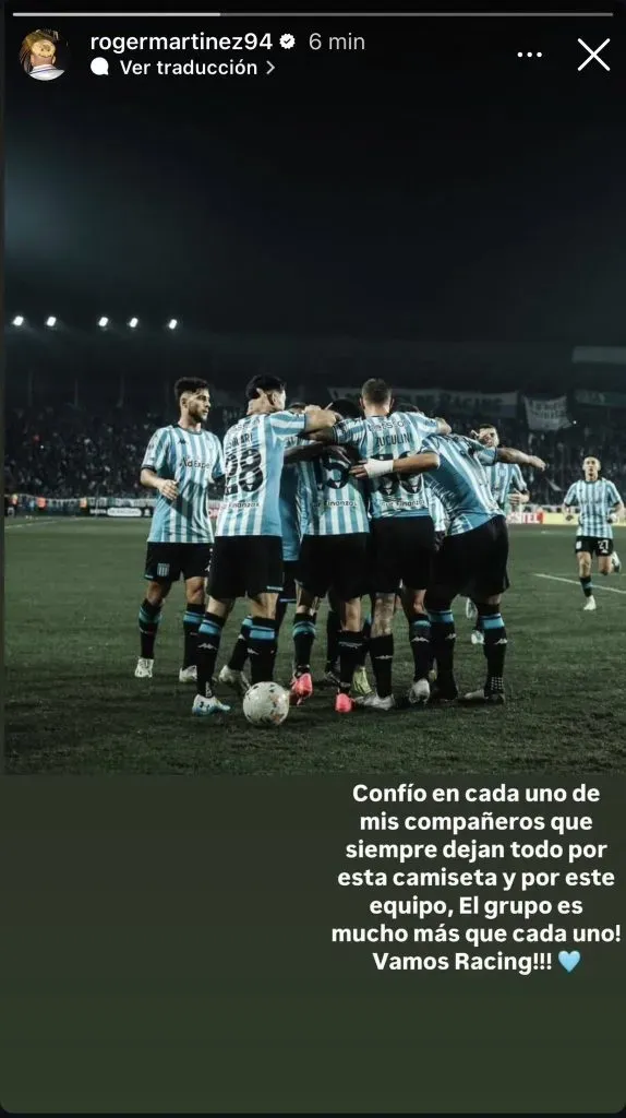 El posteo de Roger Martínez en Instagram.
