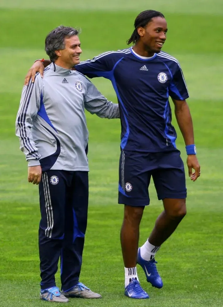 Drogba y Mourinho en Chelsea.