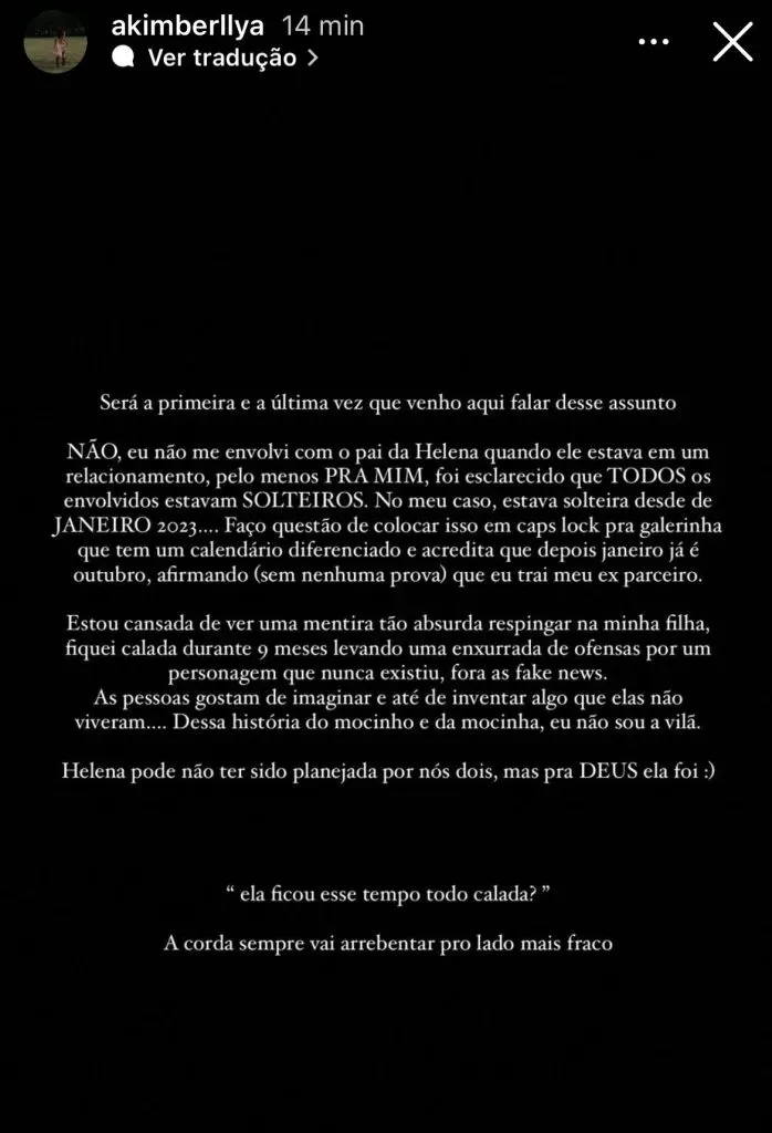 Mãe da terceira filha de Neymar se pronuncia sobre envolvimento com o jogador – Foto: Reprodução/Instagram de Amanda Kimberlly