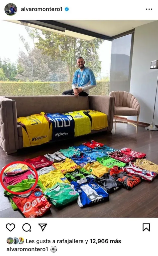 Montero y su colección de camisetas. (Foto: Instagram / @alvaromontero1)