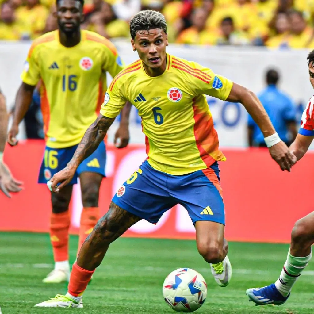 Richard Rios con la Selección Colombia ante Paraguay por la Copa America USA 2024. Foto: Colombia.