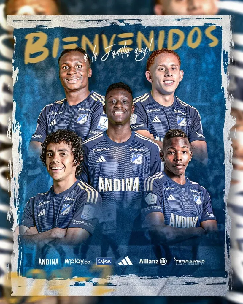 De izquierda a derecha: Félix Charrupí, Juan José Ramírez, Jhon Emerson Córdoba, Daniel Mantilla y Jovani Welch.