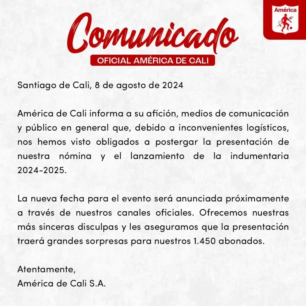 Foto: América de Cali.