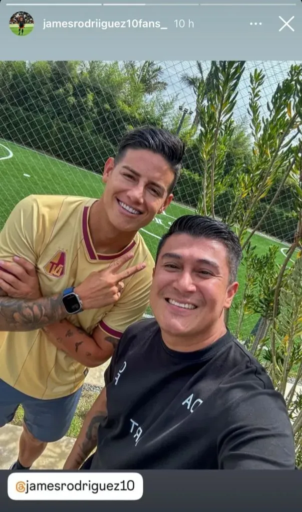 James con la camiseta de Deportes Tolima. (Foto: Instagram / @jamesrodriiguez10fans_)