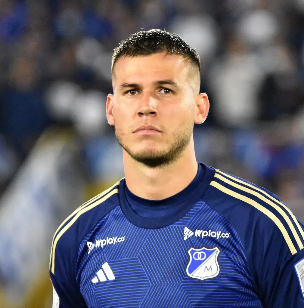 Juan Pablo Vargas de Millonarios ante Deportes Tolima  por la fecha 4 de la Liga BetPlay DIMAYOR II 2024. Foto: VizzorImage / Felipe Caicedo.