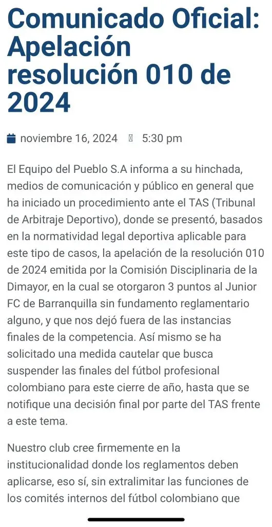 Comunicado del Medellín