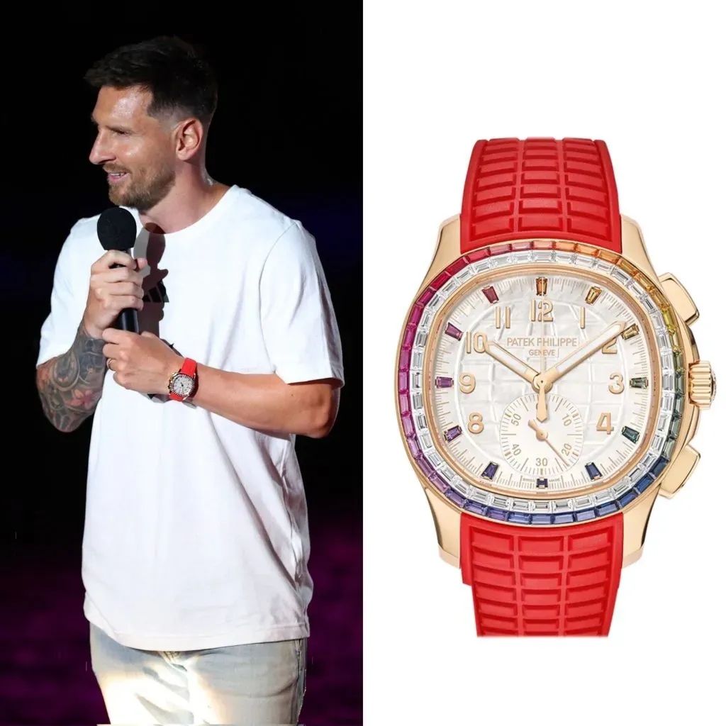 El lujoso reloj que utilizó Lionel Messi en su presentación en el Inter Miami. Getty Images.