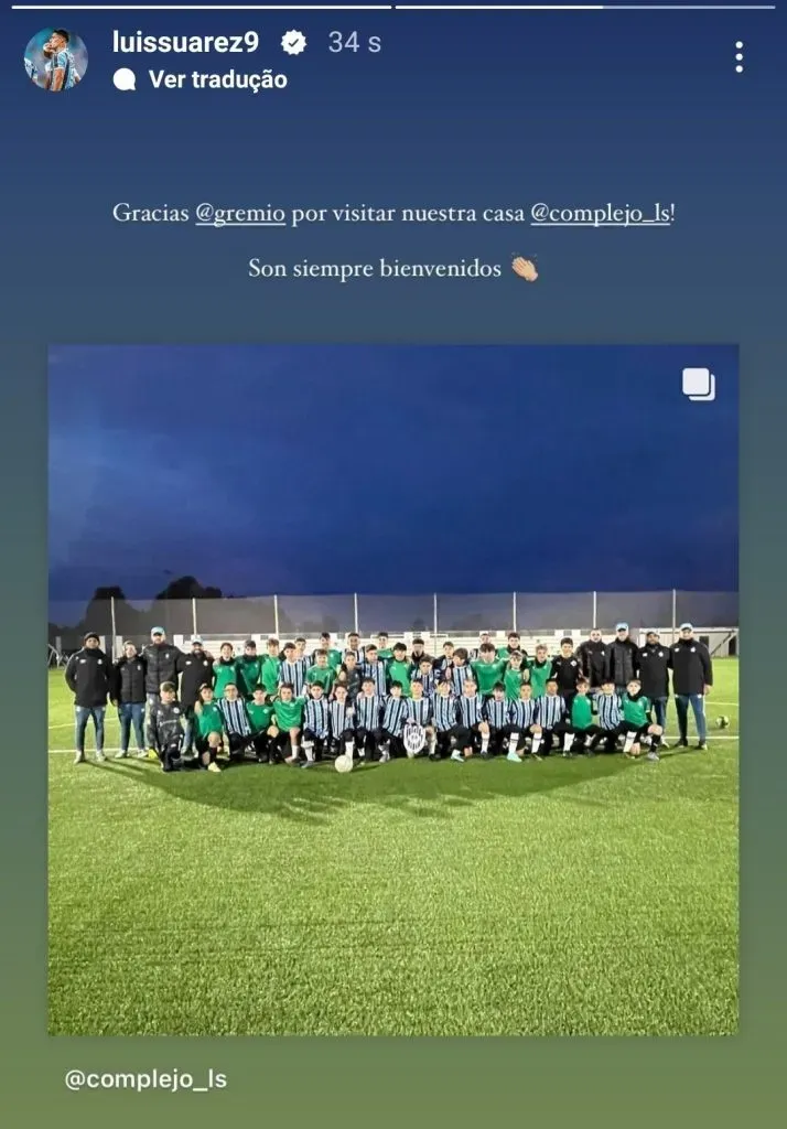 La publicación de Luis Suárez en Instagram.