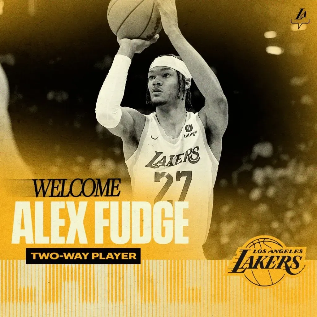 Alex Fudge, nuevo jugador de Lakers (Foto: Twitter / @Lakers)