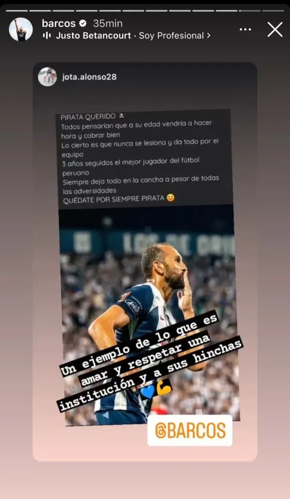 Hernán Barcos y su llamativo mensaje en Instagram (Foto: Instagram).