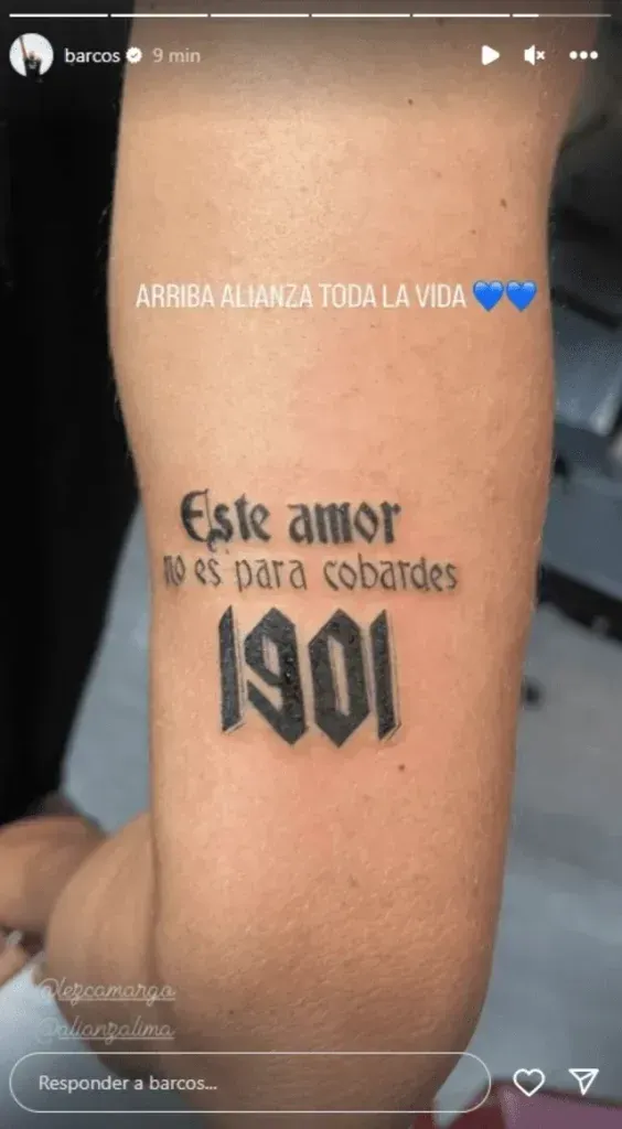 Hernán Barcos se hizo un tatuaje en honor a Alianza Lima. (Foto: Instagram Hernán Barcos)