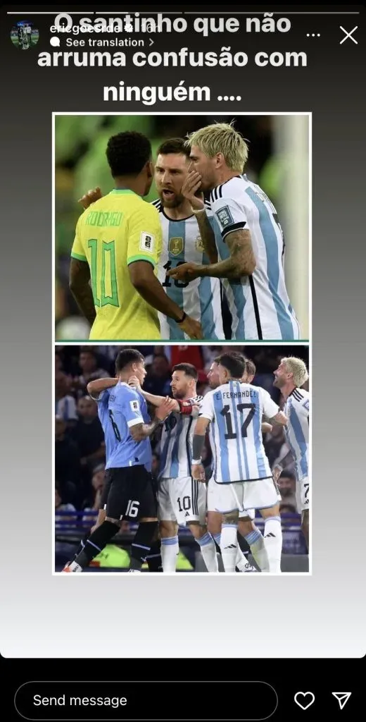 Historia del papá de Rodrygo contra Messi. (Foto: Instagram / @ericgoesrde)