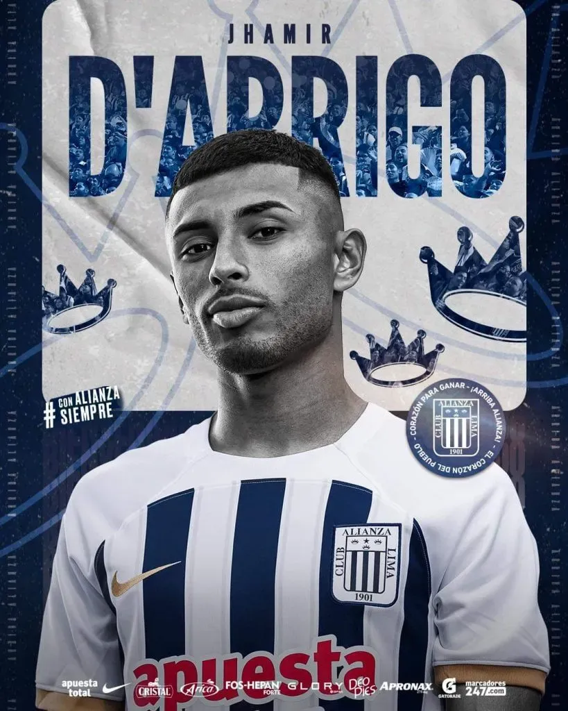 Jhamir D’Arrigo en su presentación con Alianza Lima. (Foto: Alianza Lima).