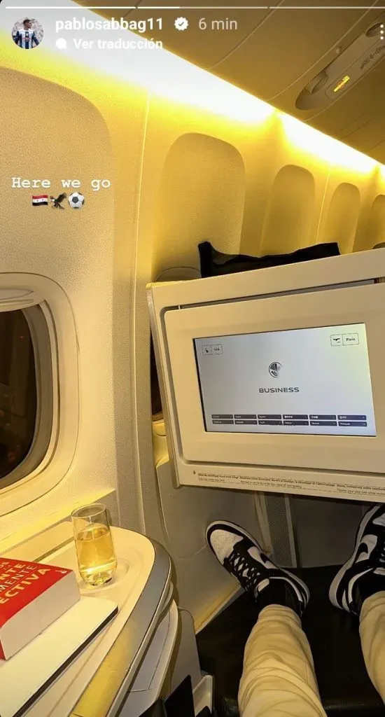 Pablo Sabbag viajando a representar a la Selección de Siria. (Foto: Instagram).