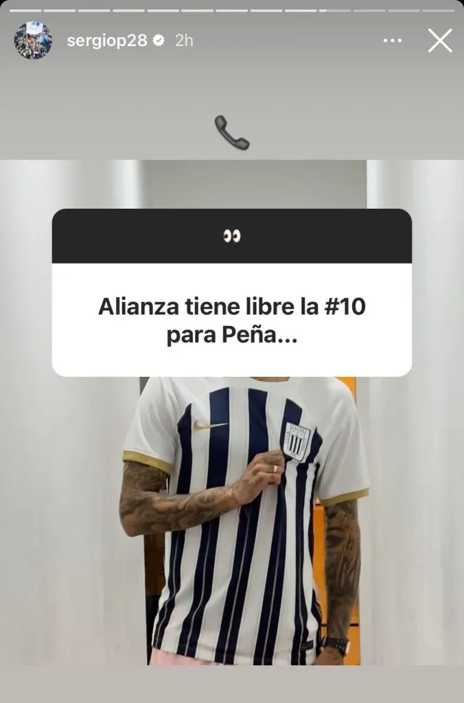La respuesta de Sergio Peña a la pregunta por Alianza Lima. (Foto: Instagram).