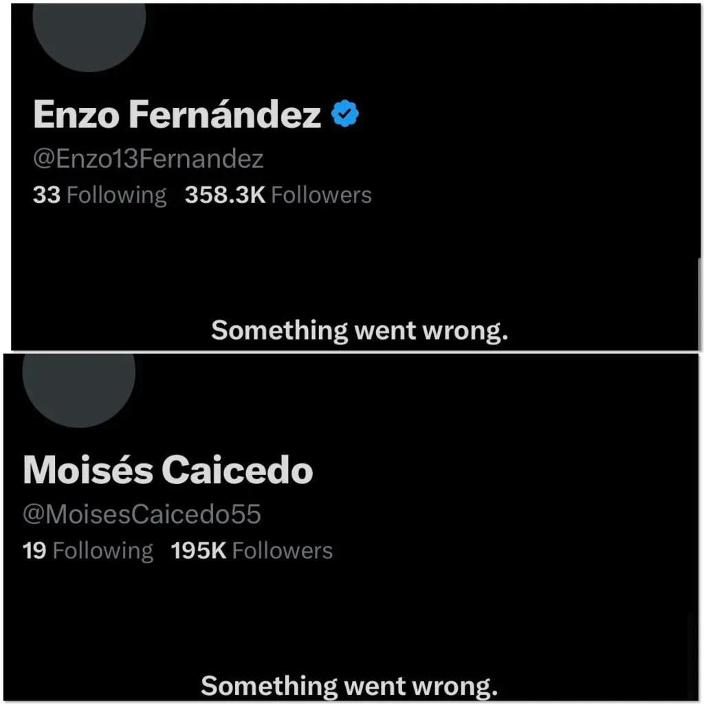 Las cuentas de Moisés Caicedo y Enzo Fernández en X/Twitter fueron desactivadas.