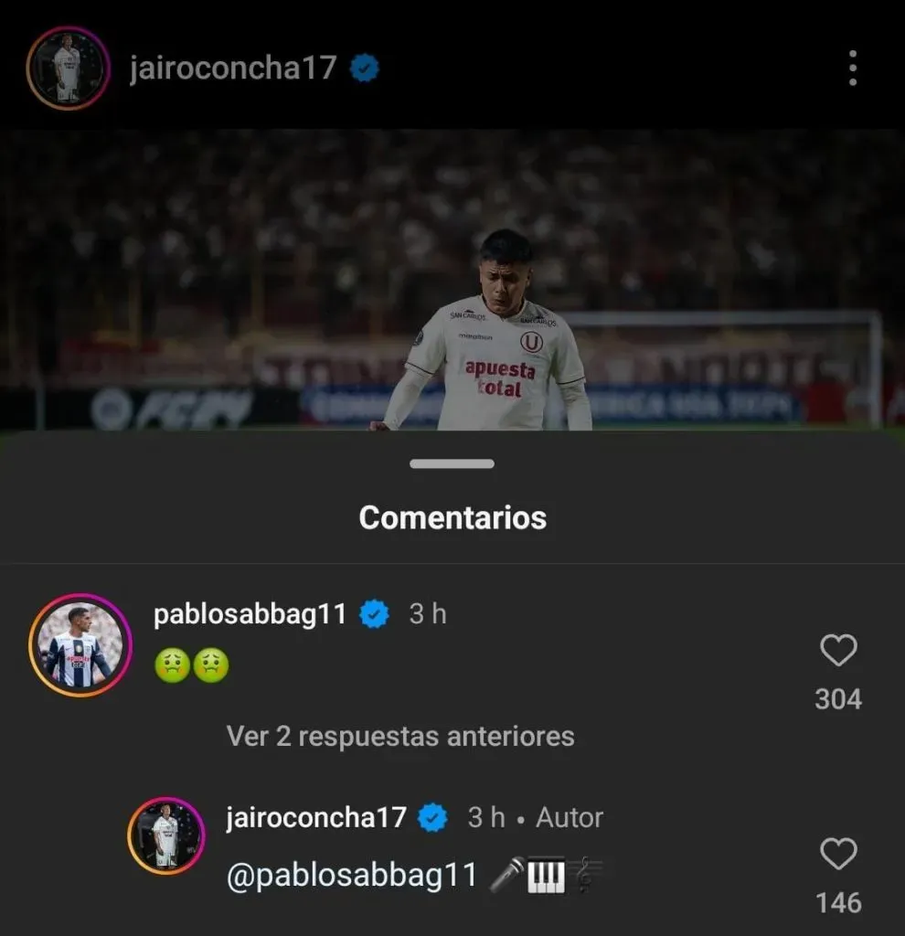 Pablo Sabbag y Jairo Concha en redes sociales. (Foto: Instagram).