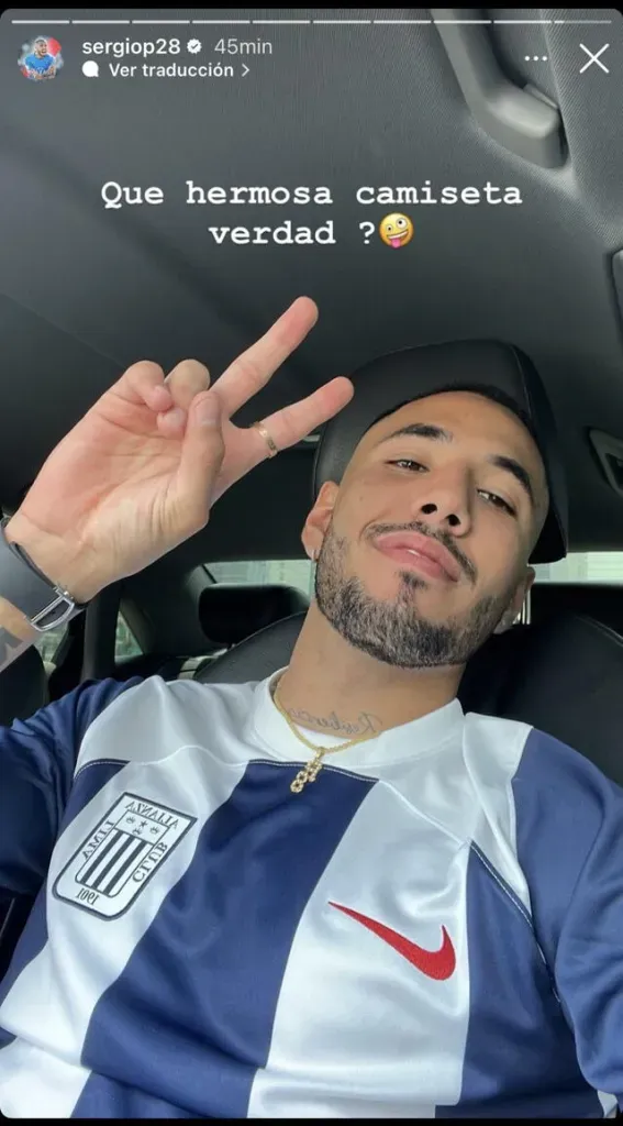 Peña con la camiseta de Alianza. (Foto: Instagram Sergio Peña)
