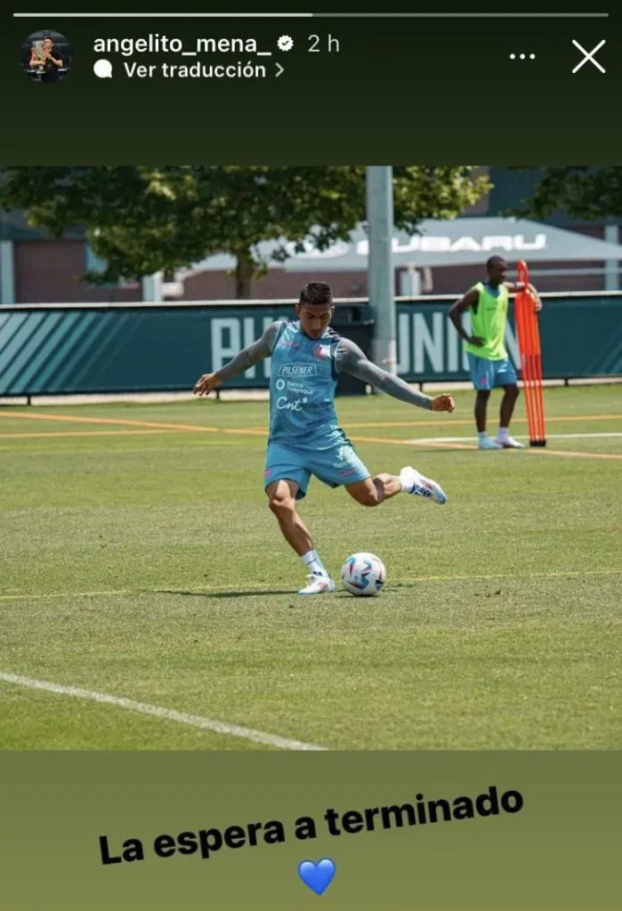 La historia de Ángel Mena en Instagram.
