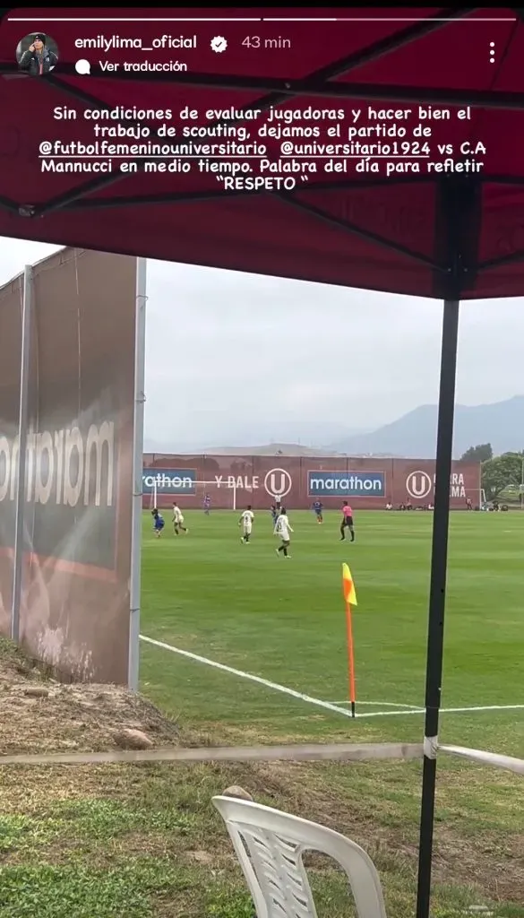 Mensaje de Emily Lima en Instagram. (Foto: Instagram).